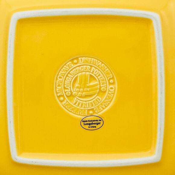 Longaberger Pottery Soft Square Luncheon Plate 8.75" Butternut Yellow - Picture 5 of 5